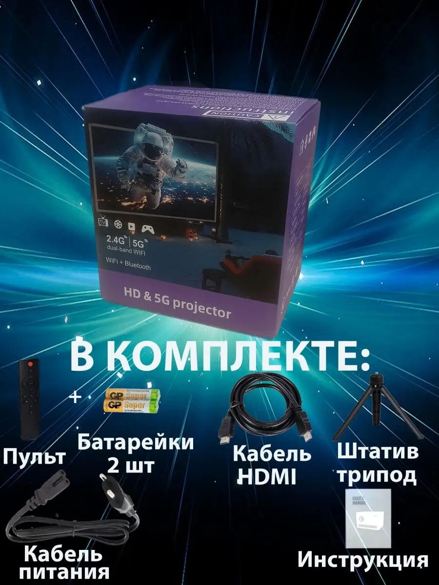 Проектор для фильмов и видео LuckyRoad Ultra HD WIFI TriviaSeller 170526090  купить в интернет-магазине Wildberries