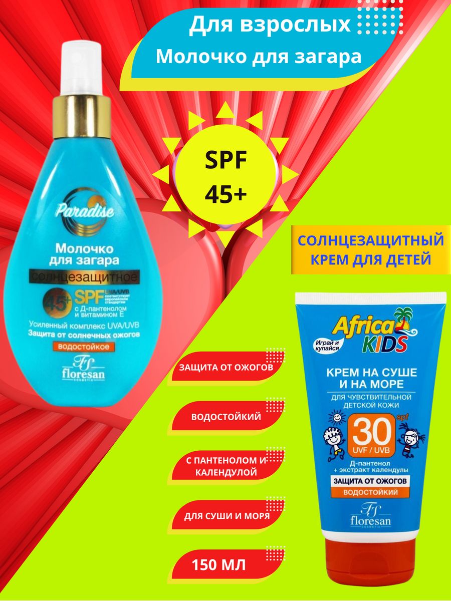 Крем от загара флоресан 45. Флоресан Paradise молочко солнцезащитное для загара SPF 45+ 160 мл. Floresan солнцезащитный спрей от загара SPF 50 160 мл.