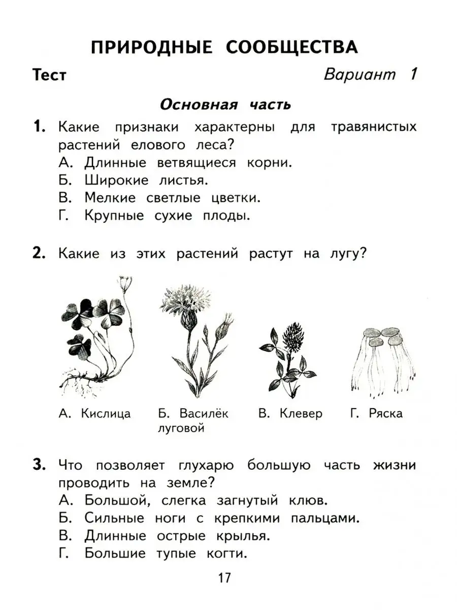 Самостоятельная работа по окружающему миру 2 класс 2 четверть