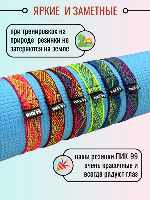 ПИК-99 Резинка для коврика для йоги и фитнеса, красный, фото 3