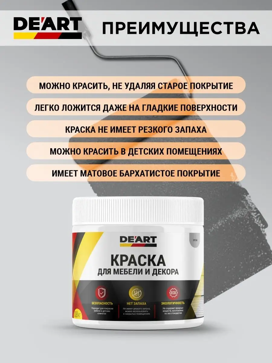Краска для мебели и интерьера по дереву матовая хром фото 11