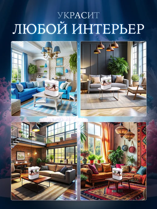 Сейдж Мини аквариум для рыбок с подсветкой насосом и фильтром, вариант, фото 5