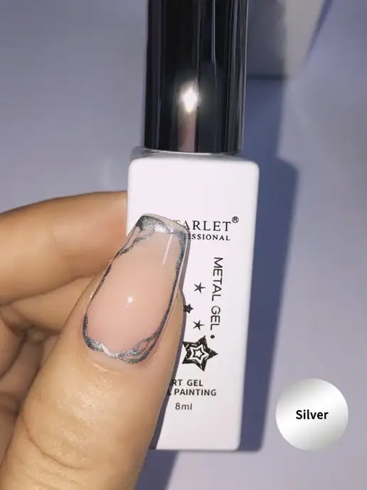 Starlet nail Гель краска для ногтей металлик, серый
