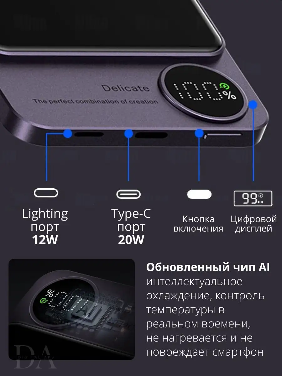 Повербанк для iphone magsafe Digital Aks 170667241 купить в  интернет-магазине Wildberries