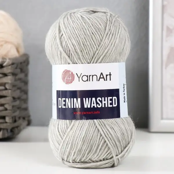 Пряжа для вязания «Denim Washed» 130м/50гр, 908 светло-серый