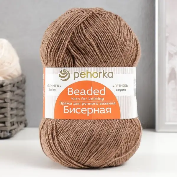 Пряжа для вязания «Бисерная» 450м/100гр, 388-Тёмная верба