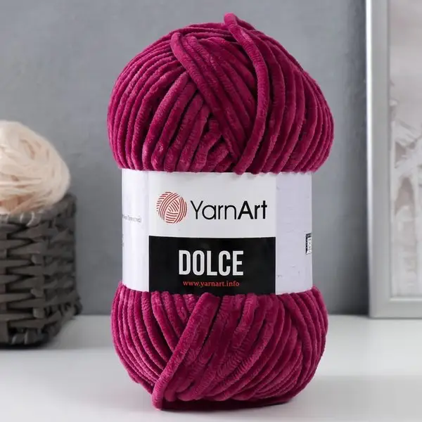 Пряжа для вязания «Dolce» 120м/100гр, 766 тёмная фуксия