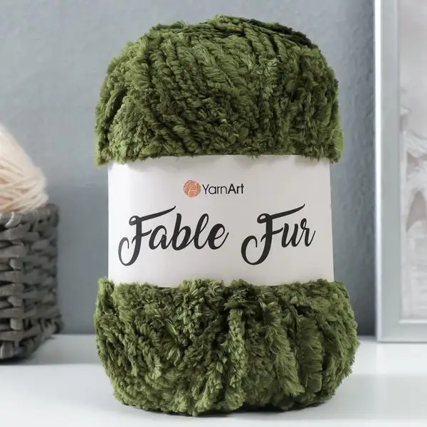 Пряжа для вязания «Fable Fur» 100м/100гр, 982 аспарагус