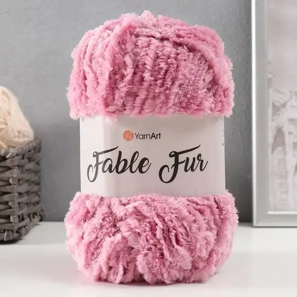 Пряжа для вязания «Fable Fur» 100м/100гр, 973 розовый
