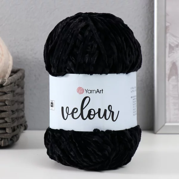 Пряжа для вязания «Velour» 170м/100гр, 842 черный