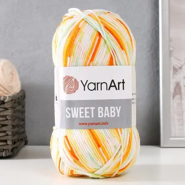 Пряжа для вязания «Sweet Baby» 902 желтый-белый-салат