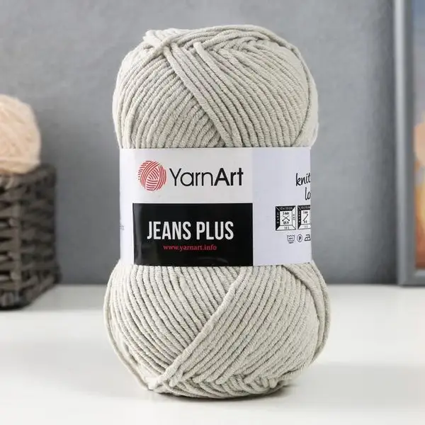 Пряжа для вязания «Jeans plus» 160м/100гр, 49 серый