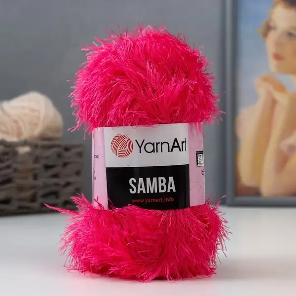 Пряжа для вязания «Samba» полиэстер 150м/100гр, 2012 розовый