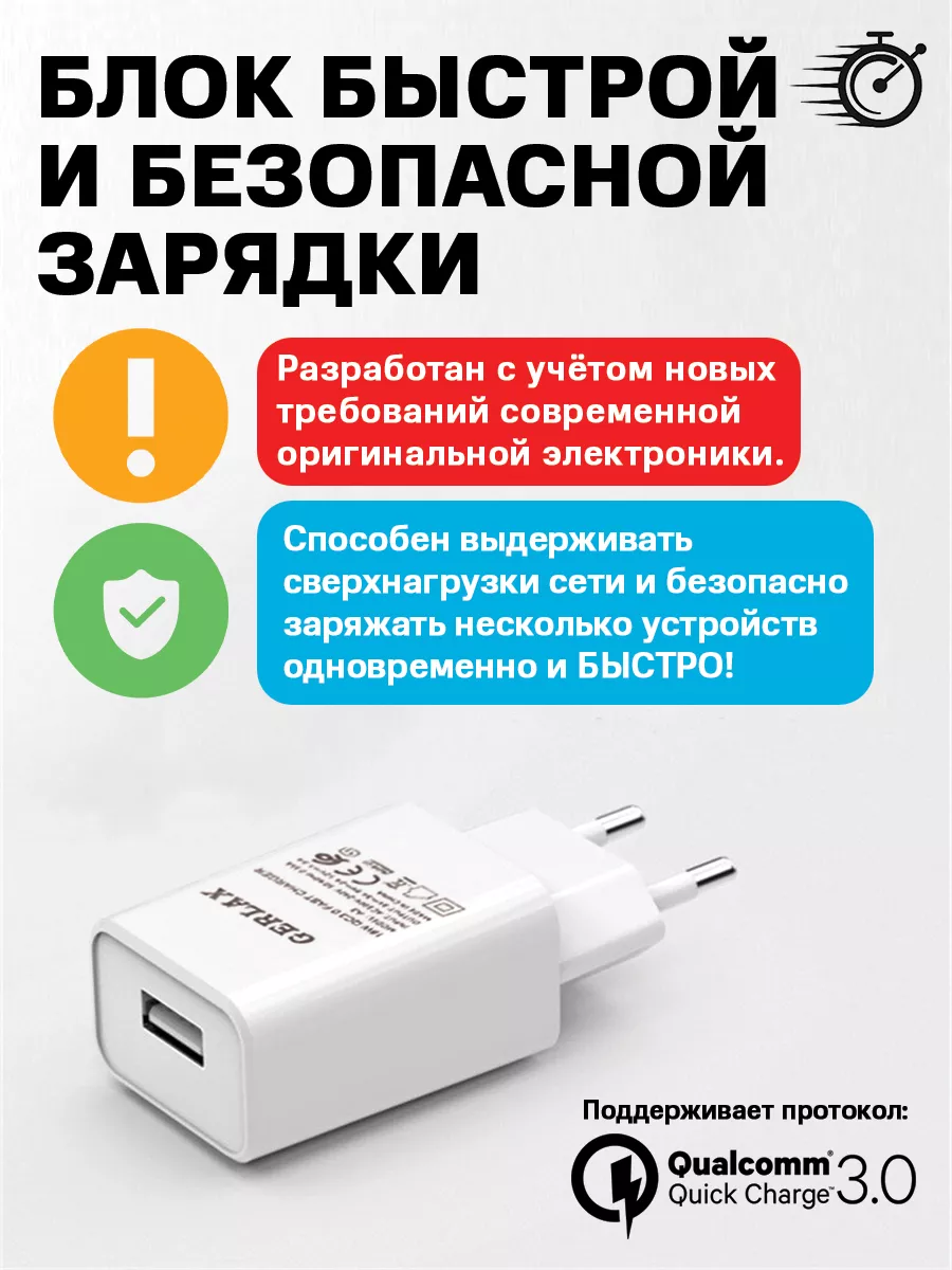 Быстрая зарядка type-c lightning микро usb на iphone андроид GERLAX  170772796 купить за 413 ₽ в интернет-магазине Wildberries