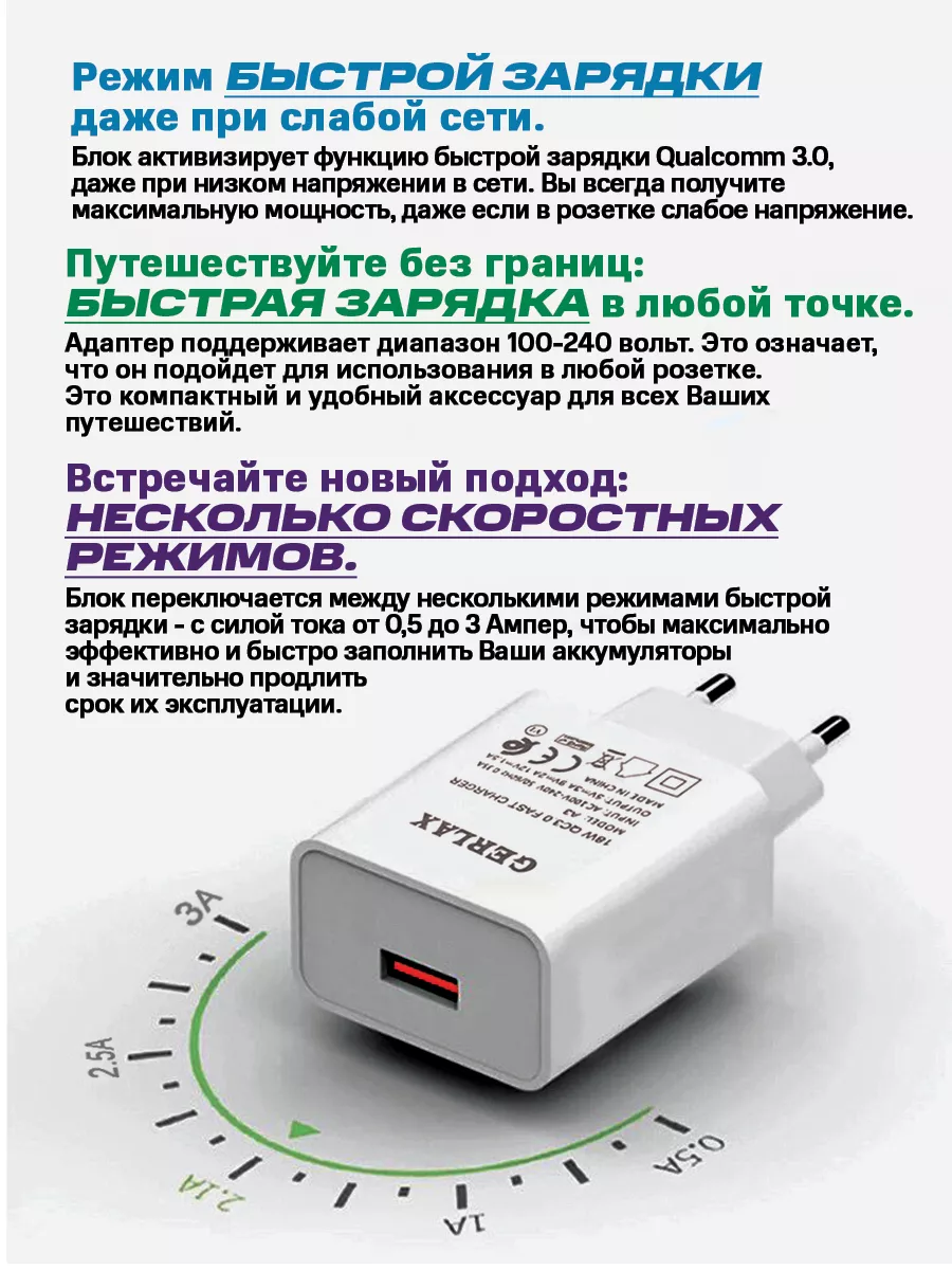 Быстрая зарядка type-c lightning микро usb на iphone андроид GERLAX  170772796 купить за 413 ₽ в интернет-магазине Wildberries