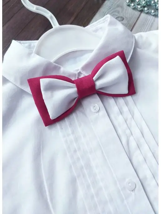 HandMade Бабочка на шею, белый, фото 2