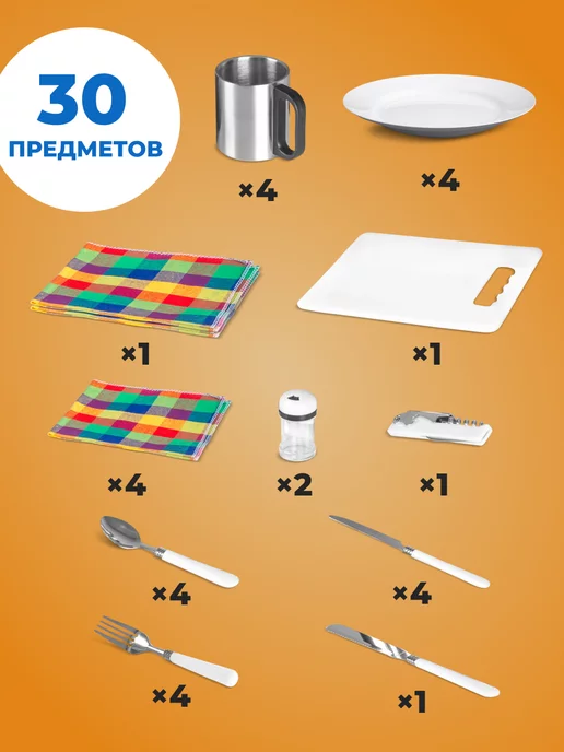 Helios Набор для пикника подарочный на 4 персоны, серый, фото 2