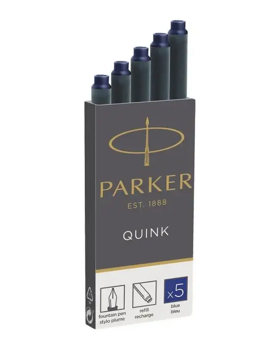 PARKER Картриджи чернильные Cartridge Quink Long, синие, 5 шт, 5 шт