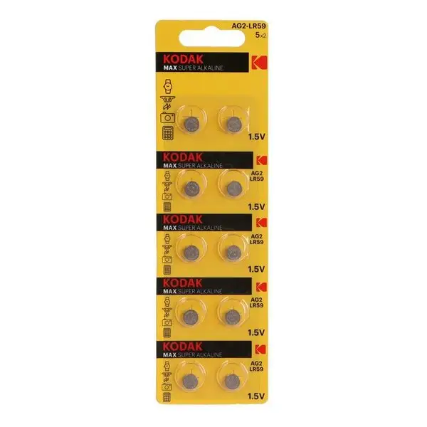 Батарейка алкалиновая, AG2, 1.5В, блистер, 10 шт.