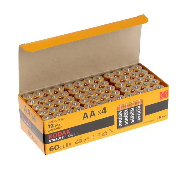 Батарейка алкалиновая, AA, LR6-60BOX, 1.5В, бокс, 60 шт.