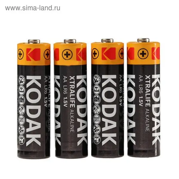 Батарейка алкалиновая, AA, LR6-4S, 1.5В, спайка, 4 шт.