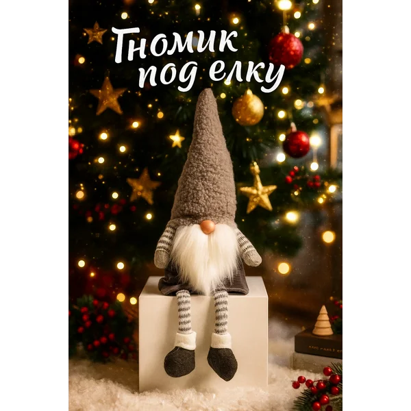 Фигурка новогодняя гномик под елку декоративная для детей