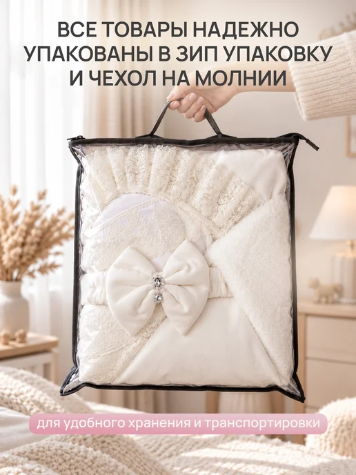 Sunny Mom Зимний конверт-одеяло на меху, голубой, фото 7
