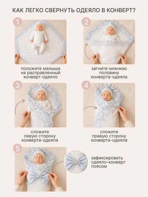 Sunny Mom Зимний конверт-одеяло на меху, голубой, фото 8