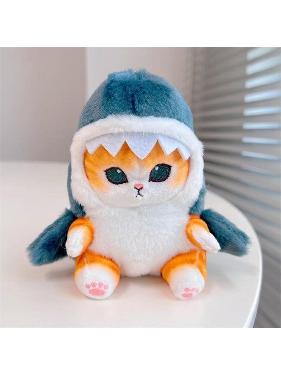 Детская мягкая игрушка кот с хвостом акулы