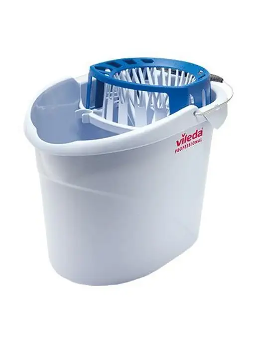 Vileda Professional Ведро с отжимом VILEDA Супер-моп 10л, пластик, голубой, 10 л, фото 2
