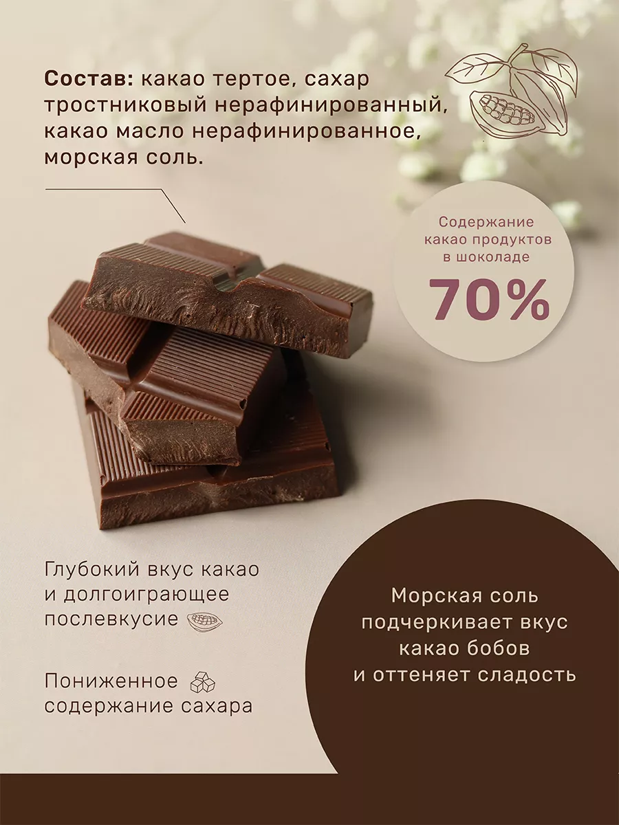 Темный шоколад 70% ручной работы в подарок Ремесленный шоколад Ganache  170865704 купить за 264 ₽ в интернет-магазине Wildberries