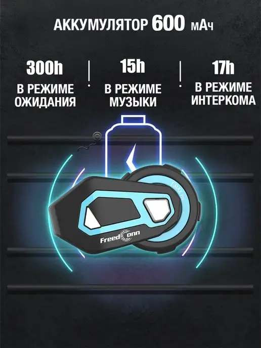 FreedConn Мотогарнитура T-MAX PRO интерком для шлема, вариант, фото 4