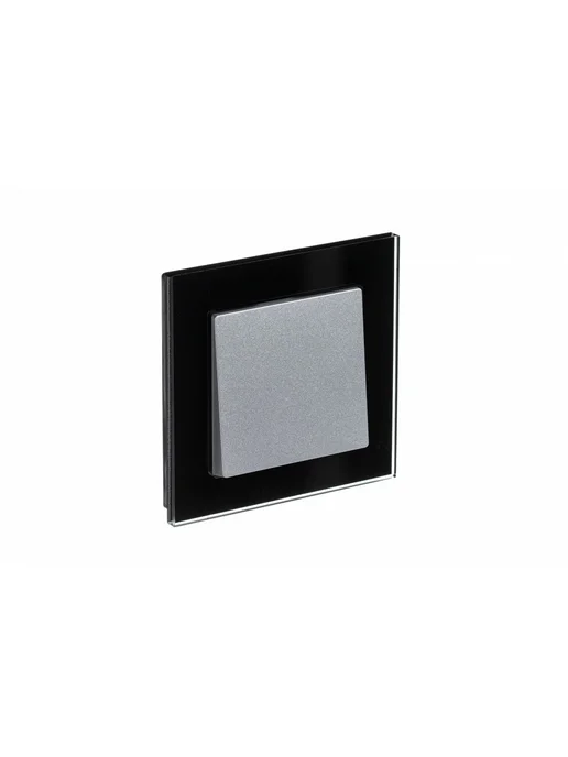 Schneider Рамка Systeme AtlasDesign Nature, 1 пост (Чёрное стекло), черный, фото 3