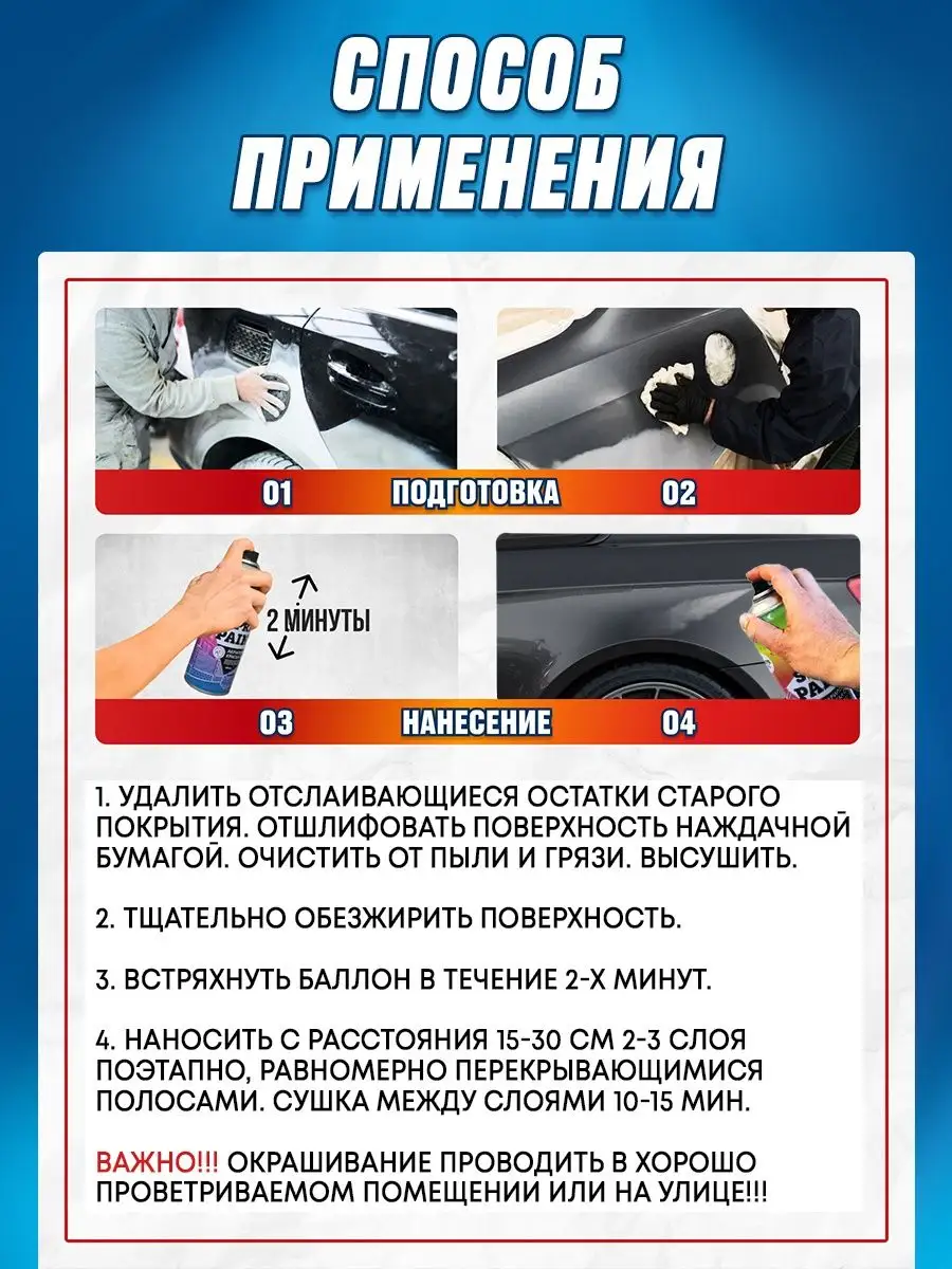 Аэрозольная краска по металлу дереву и пластику AutoHimdetal 170905847  купить за 392 ₽ в интернет-магазине Wildberries