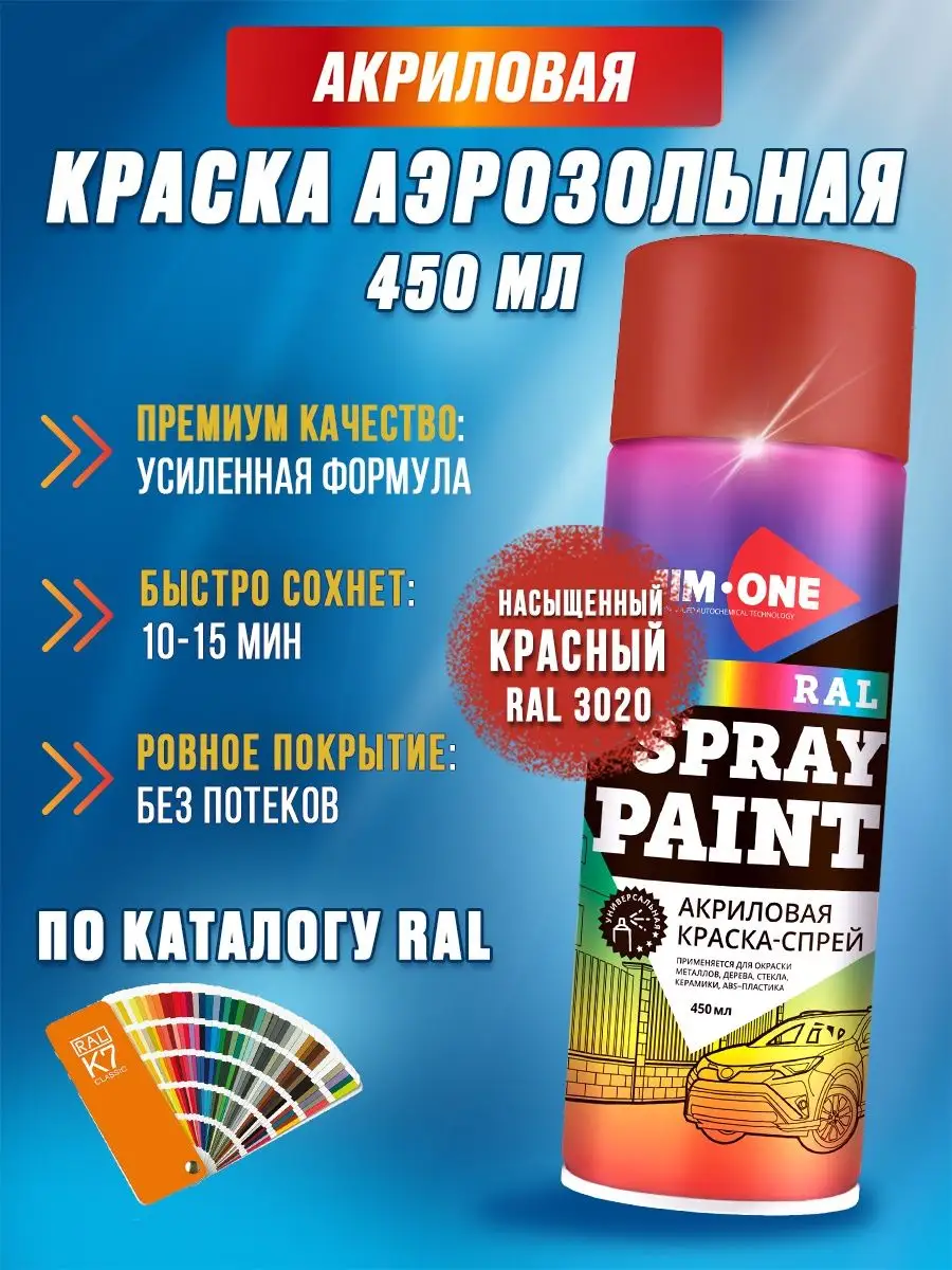 Аэрозольная краска по металлу дереву и пластику AutoHimdetal 170906864  купить за 392 ₽ в интернет-магазине Wildberries