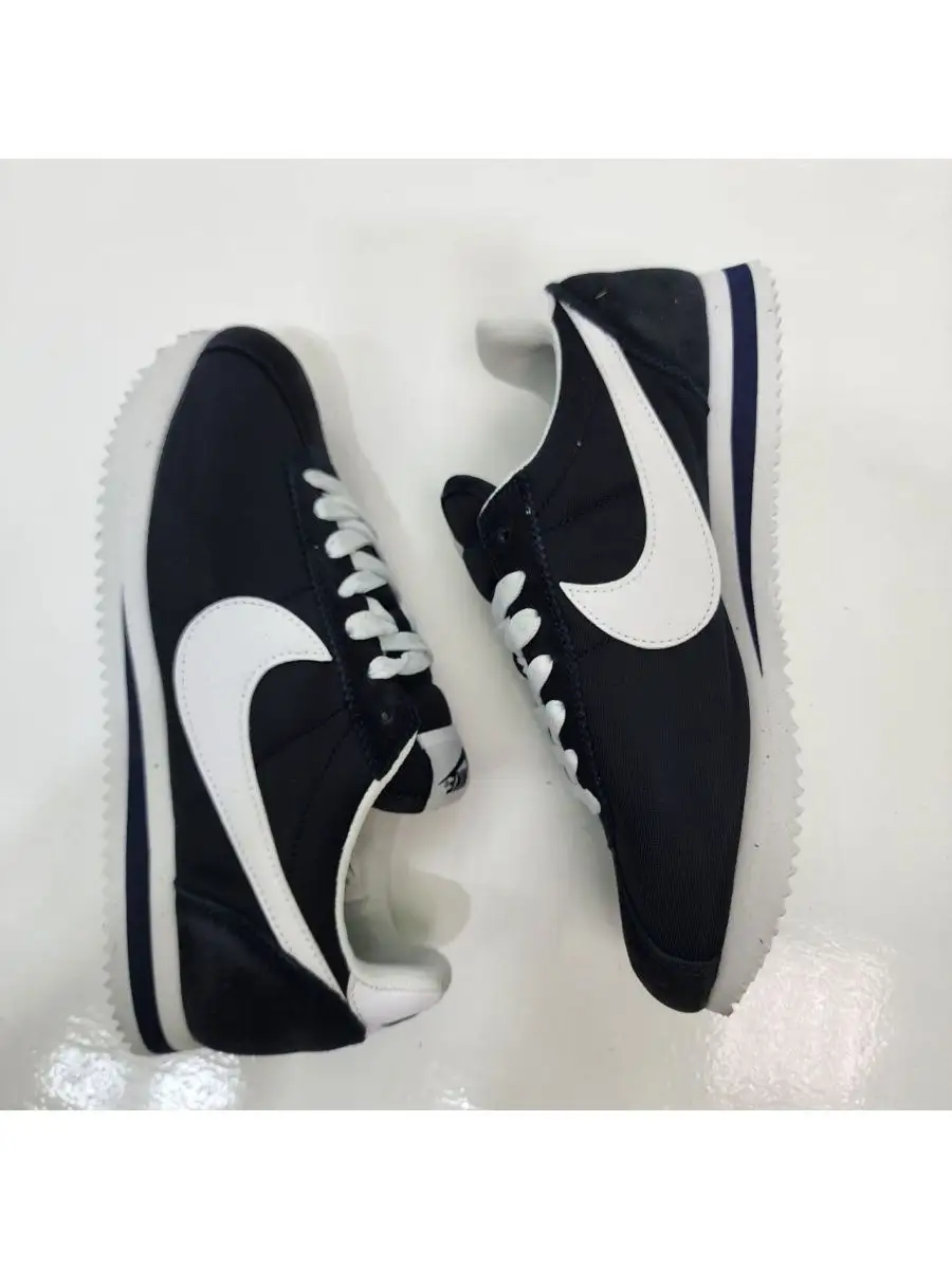 Nike cortez black white nylon online