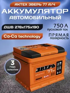 Аккумулятор автомобильный 77 12v прямая Зверь Ca-Ca АКТЕХ 170940838 купить за 9 604 ₽ в интернет-магазине Wildberries