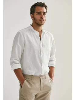 Рубашка летняя классическая с длинным рукавом льняная LION FASHION 171000619 купить за 1 899 ₽ в интернет-магазине Wildberries