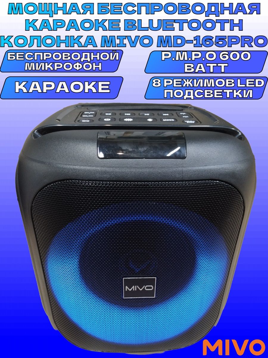 Колонка блютуз караоке мощная. MD-165pro.