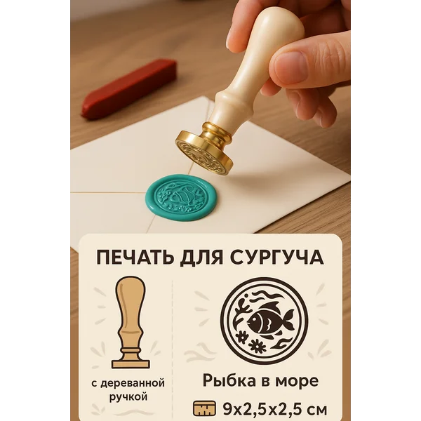 Печать для сургуча «Рыбка в море»