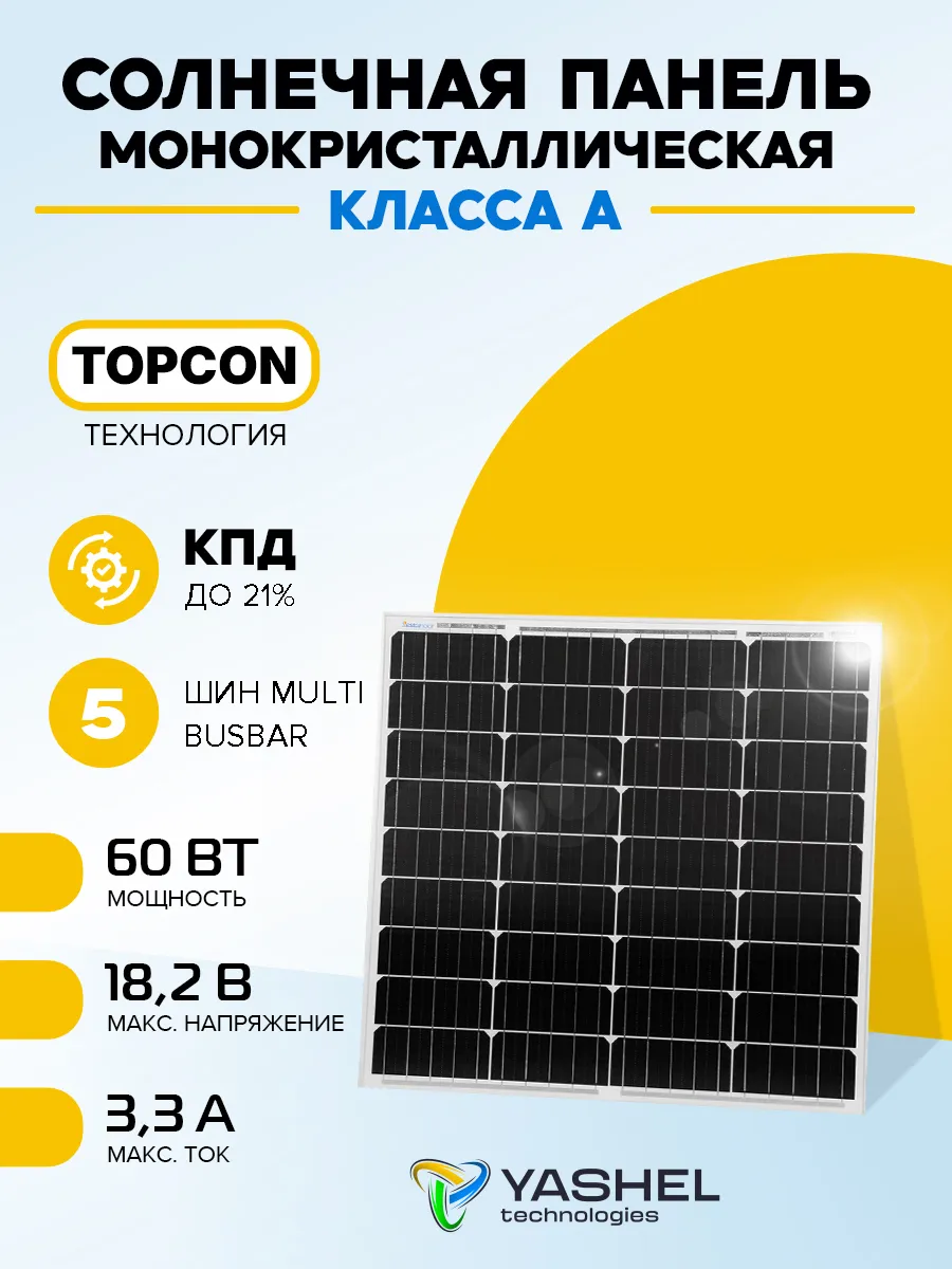 Портативная солнечная панель 60Вт моно