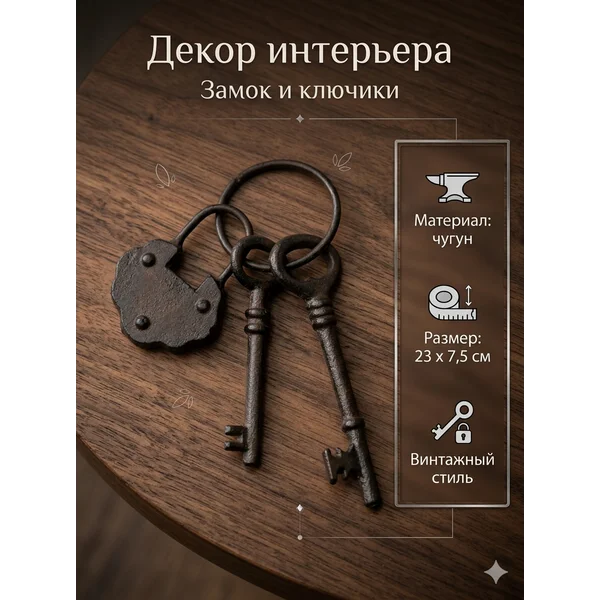 Декоративный ключ и замок