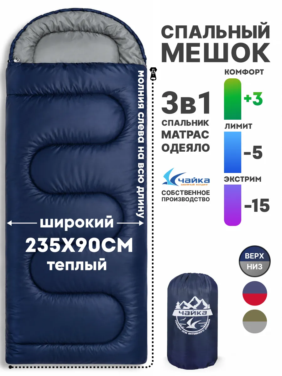 Спальный мешок зимний взрослый широкий