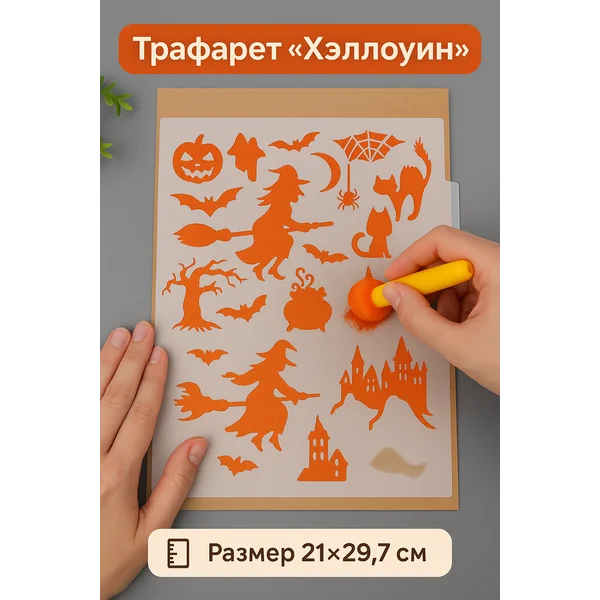 Трафарет пластик «Хэллоуин» 21х29,7 см