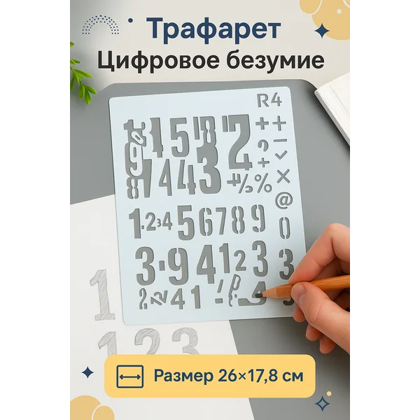 Трафарет пластик «Цифровое безумие» 26х17,8 см