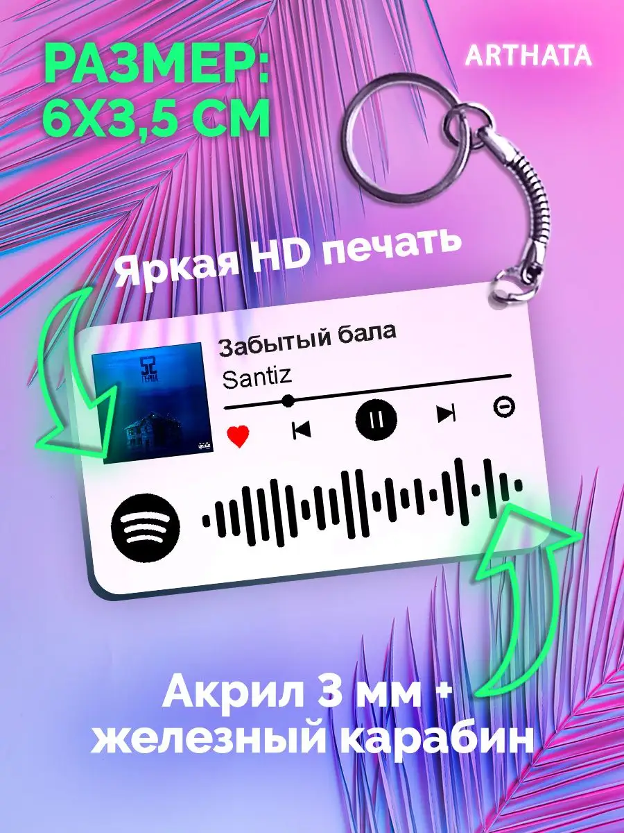 Спотифай Брелок Santiz брелок на рюкзак Santiz-Забытый бала Arthata-spotify  постер Спотифай постер 171140522 купить за 270 ₽ в интернет-магазине  Wildberries