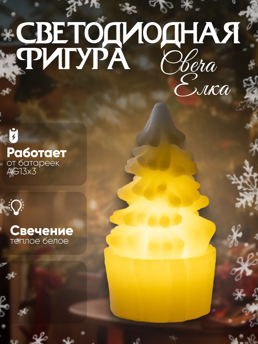 Декоративная фигура светодиодная елка свеча