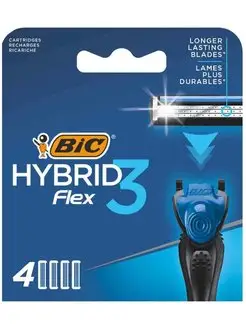 Кассеты для бритья Flex 3 Hybrid, уп. 4шт BIC 171249732 купить за 469 ₽ в интернет-магазине Wildberries