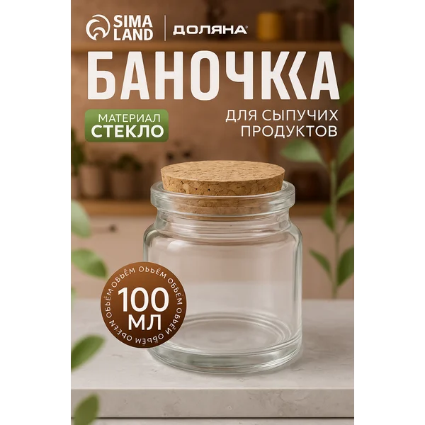 Банка для сыпучих продуктов стекло