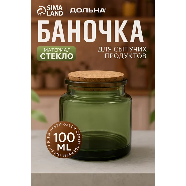 Банка для сыпучих продуктов стекло